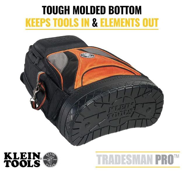 Tradesman Pro Tool Bag Backpack, 39 Pockets, Black, 14-Inch | 55421BP-14 - Cable Connection & Supply