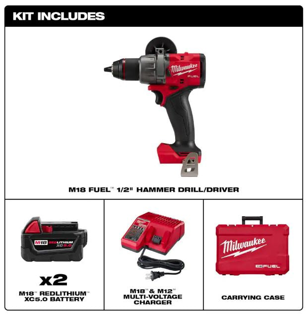 M18 FUEL 18V Lithium-Ion Brushless Cordless 1/2 in. Hammer Drill Driver Kit | 290422 - Cable Connection & Supply