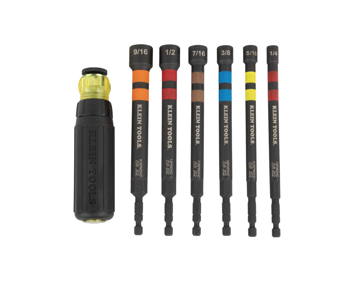 Hollow Magnetic Color-Coded Ratcheting Power Nut Drivers, 7-Piece | 32950 - Cable Connection & Supply