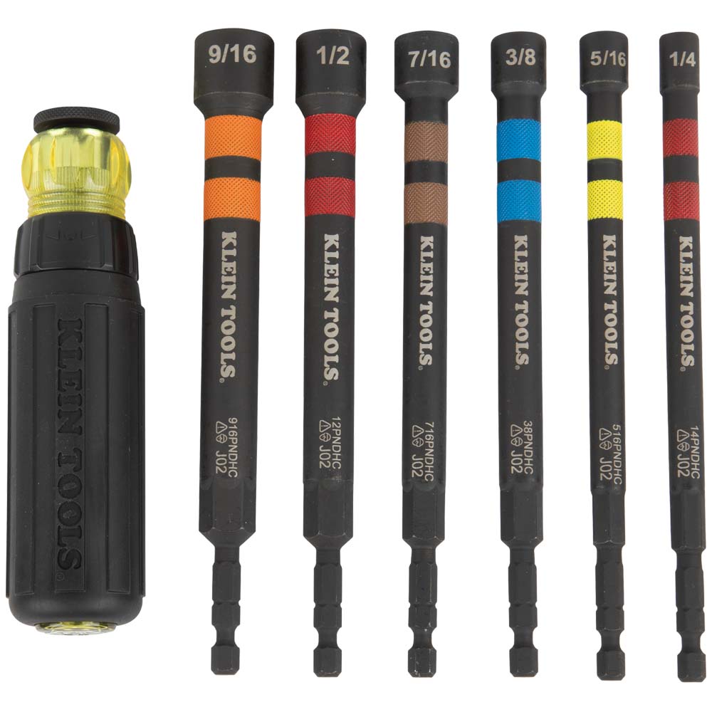 Hollow Magnetic Color-Coded Ratcheting Power Nut Drivers, 7-Piece | 32950 - Cable Connection & Supply