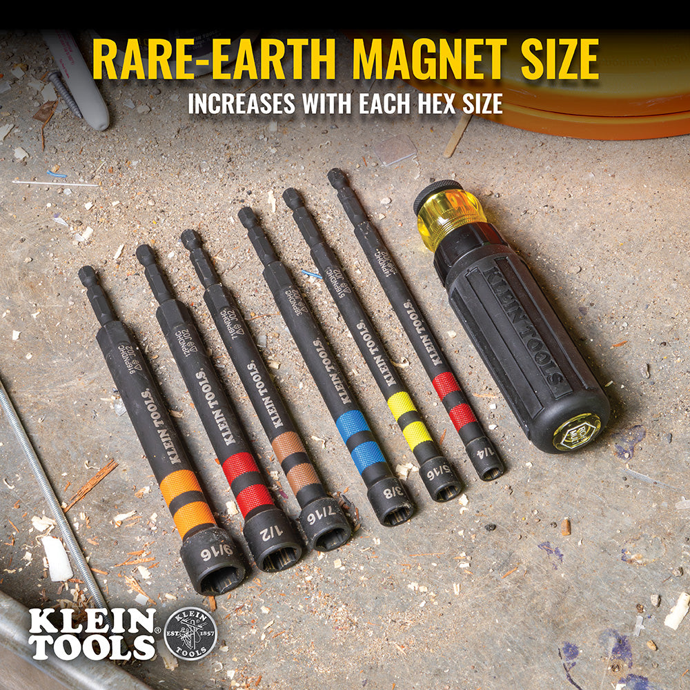 Hollow Magnetic Color-Coded Ratcheting Power Nut Drivers, 7-Piece | 32950 - Cable Connection & Supply