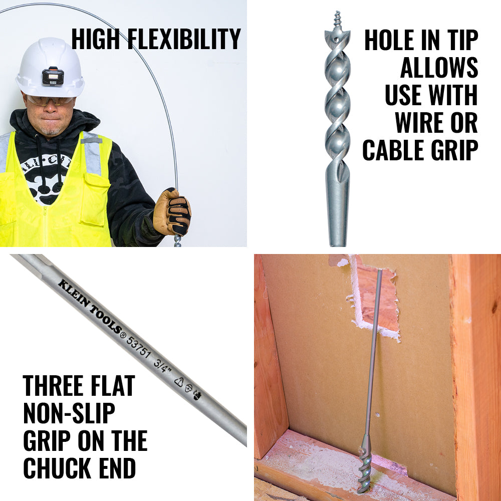 Flex Bit Auger 3/4-Inch x 72-Inch | 53751 - Cable Connection & Supply