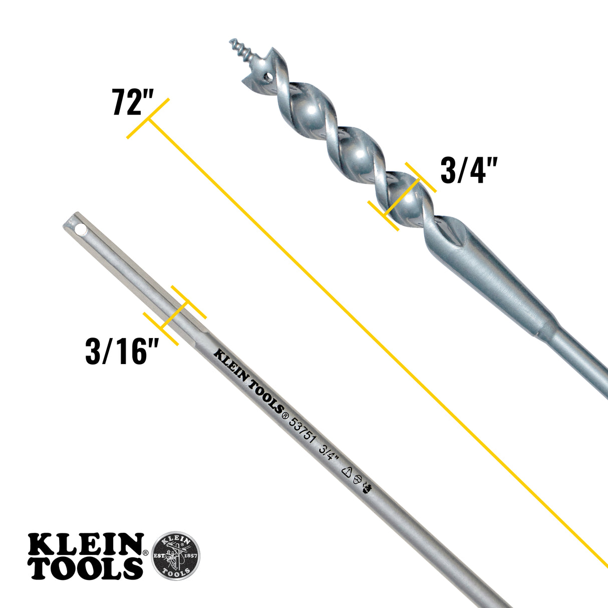 Flex Bit Auger 3/4-Inch x 72-Inch | 53751 - Cable Connection & Supply