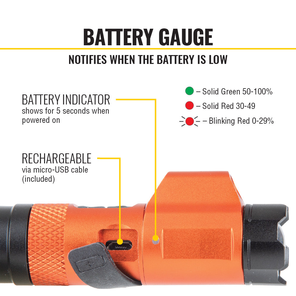 Rechargeable Focus Flashlight with Laser | 56040 - Cable Connection & Supply
