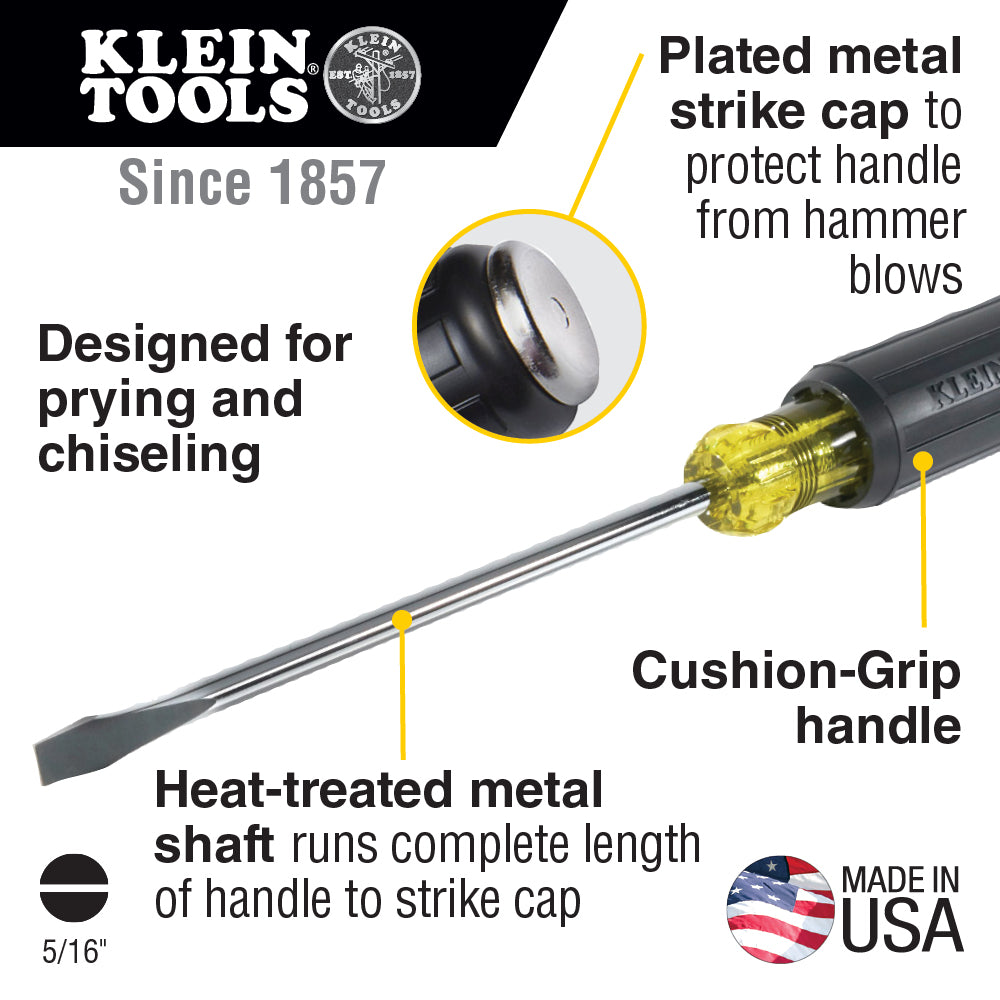 5/16-Inch Keystone Demolition Driver, 7-Inch Round Shank | 602-7DD - Cable Connection & Supply
