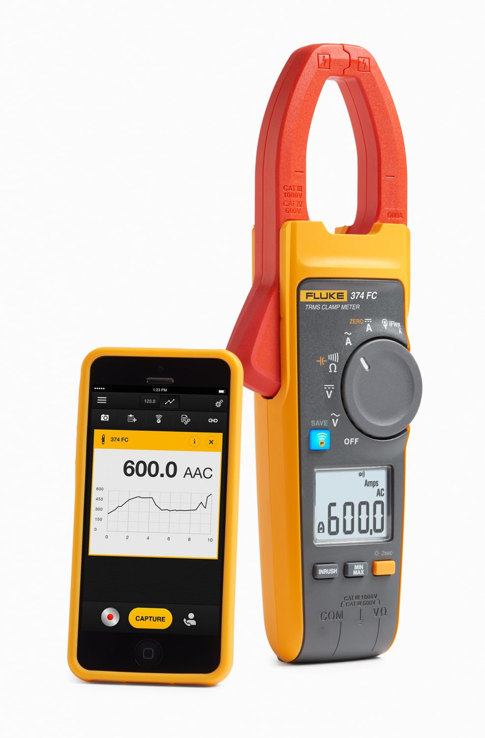 True-RMS AC/DC Clamp Meter | Fluke 374 FC - Cable Connection & Supply
