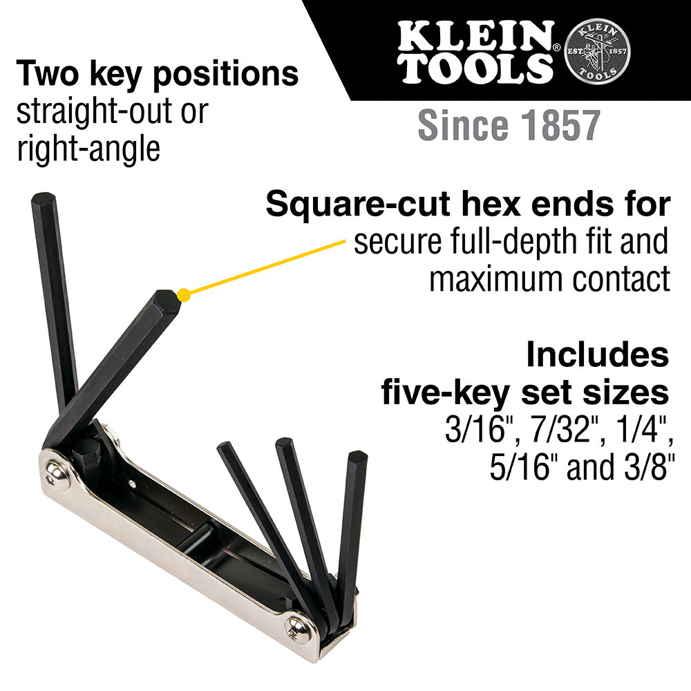 Folding Hex Key Set, 5-Key, SAE Sizes | 70579 - Cable Connection & Supply