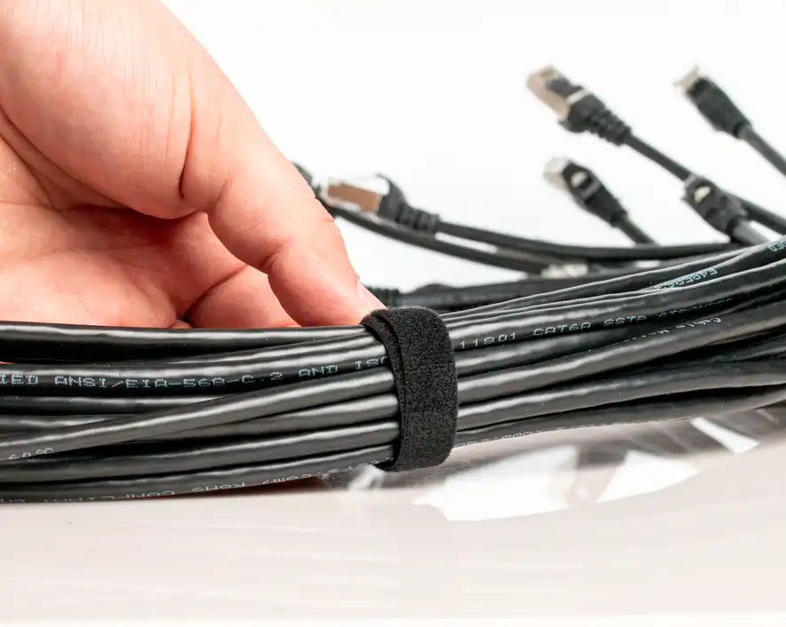 Hook and Loop Cable Tie Strap, 8" x 1/2", Pack of 100 | CTS-812/100 - Cable Connection & Supply