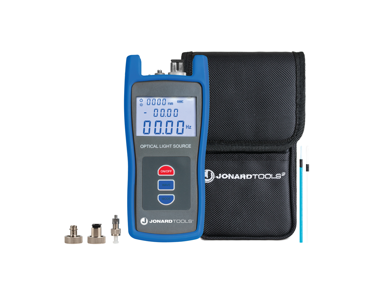 Optical Light Source with FC/LC/SC Adapters for PC/UPC Connectors | FLS-50 - Cable Connection & Supply