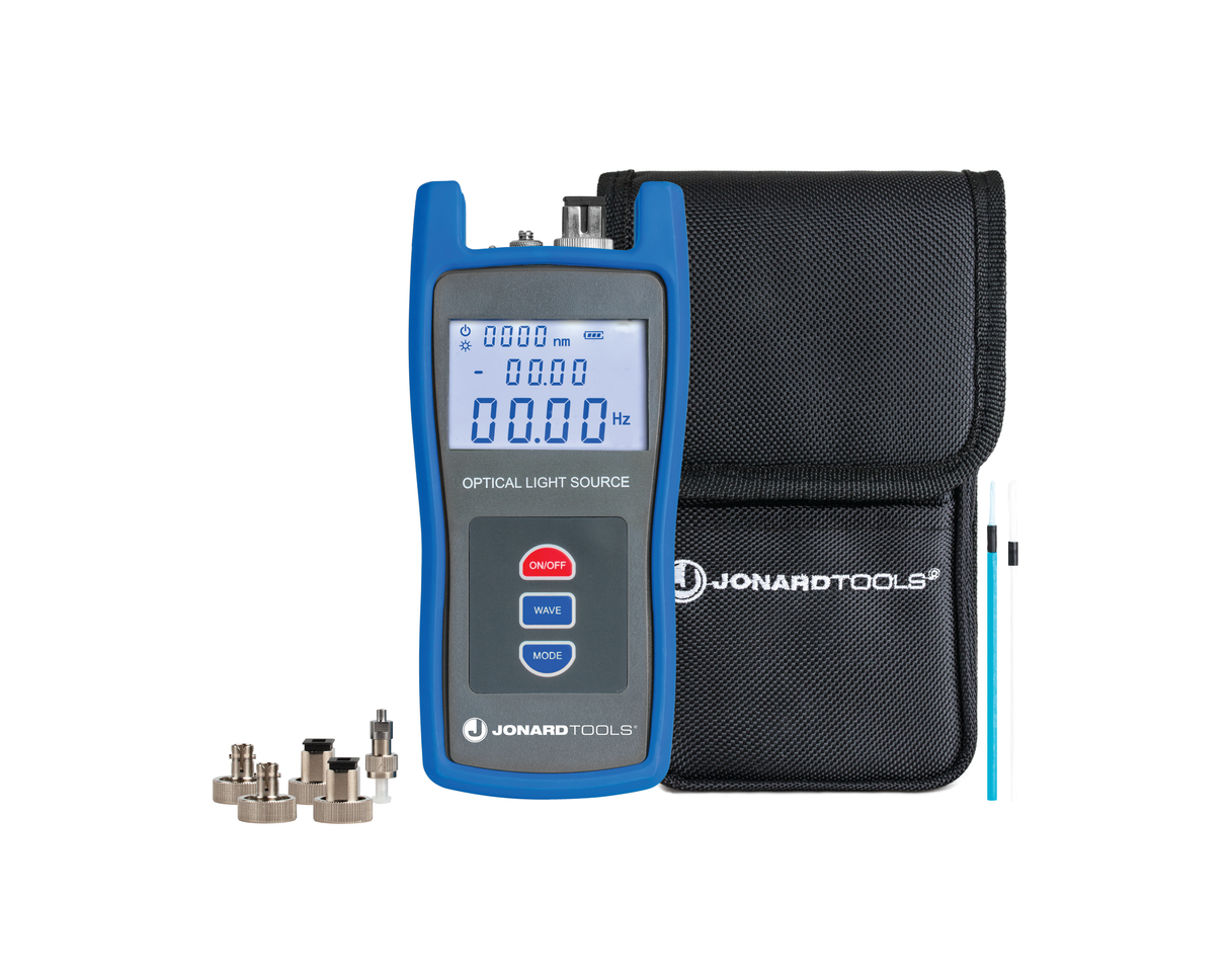 Multi-mode & Single-mode Fiber Optic Light Source with FC/LC/SC (PC/UPC) Adapters | FLS-55 - Cable Connection & Supply