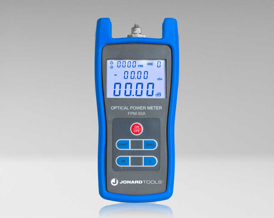 Fiber Optic Power Meter (-50 to +26 dBm) with FC/SC/LC Adapters | FPM-50A - Cable Connection & Supply
