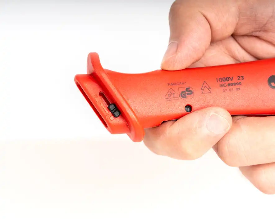 Insulated Cable Dismantling Knife with Blade Guard | KN-300INS - Cable Connection & Supply