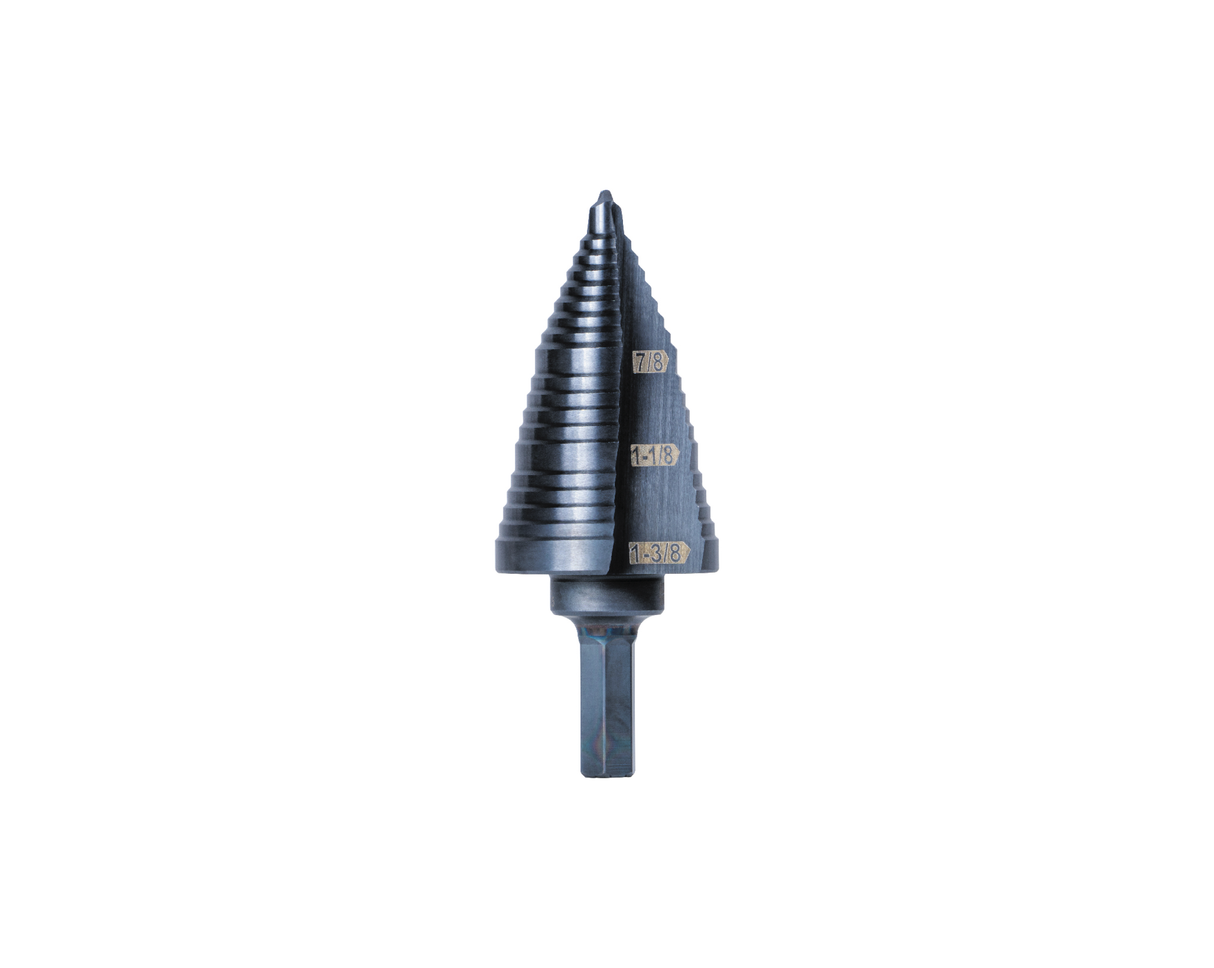 3-Step Drill Bit, 3/8-Inch Hex, Double Straight Flute, 7/8-Inch to 1-3/8-Inch | KTSB15 - Cable Connection & Supply