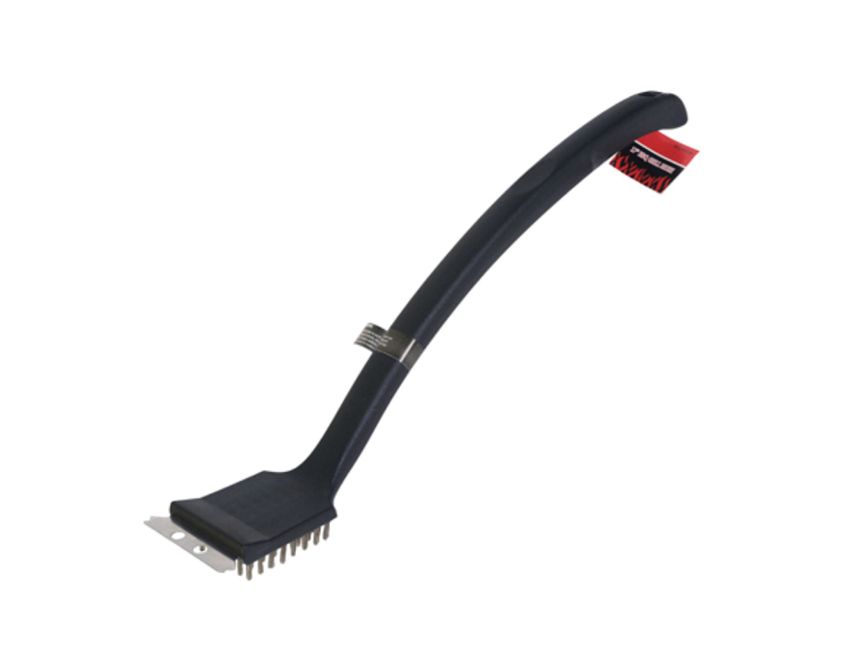 Plastic Grill Brush 17-In Curved Handle S/S Head BBQ Hangtag | G231250 - Cable Connection & Supply