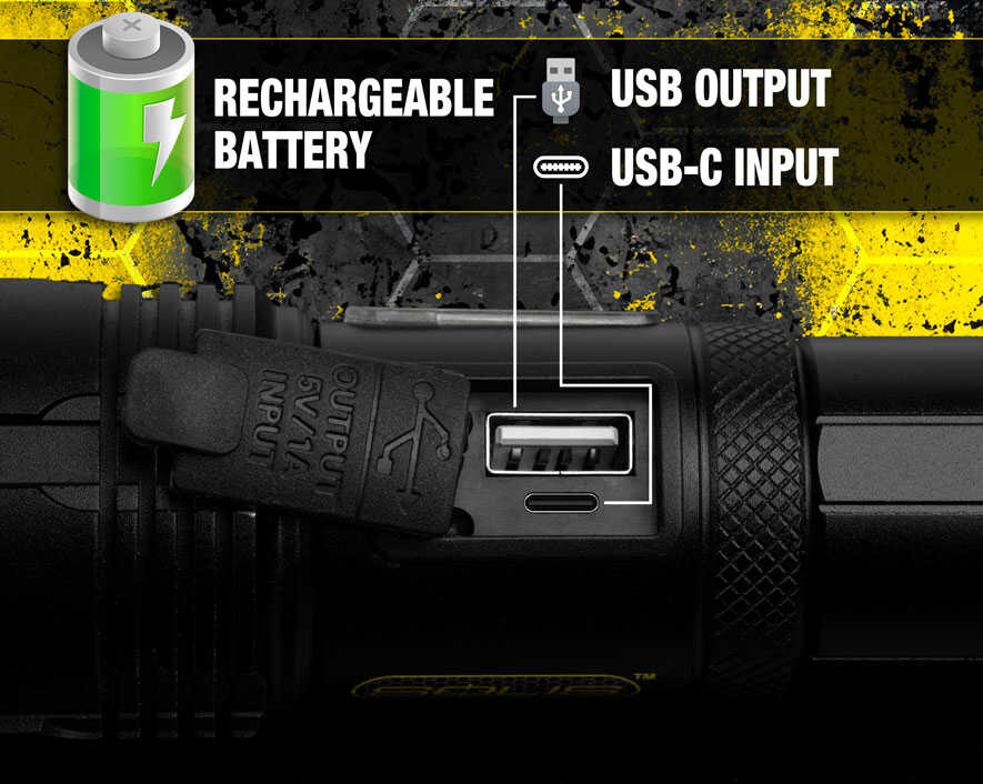 Solis™ Rechargeable Tactical Flashlight | SOL-F1 - Cable Connection & Supply