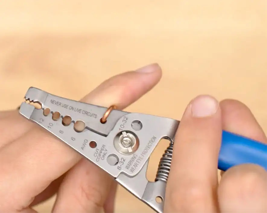 Stainless Steel Curved Wire Stripper, 6-12 AWG | WSS-612 - Cable Connection & Supply