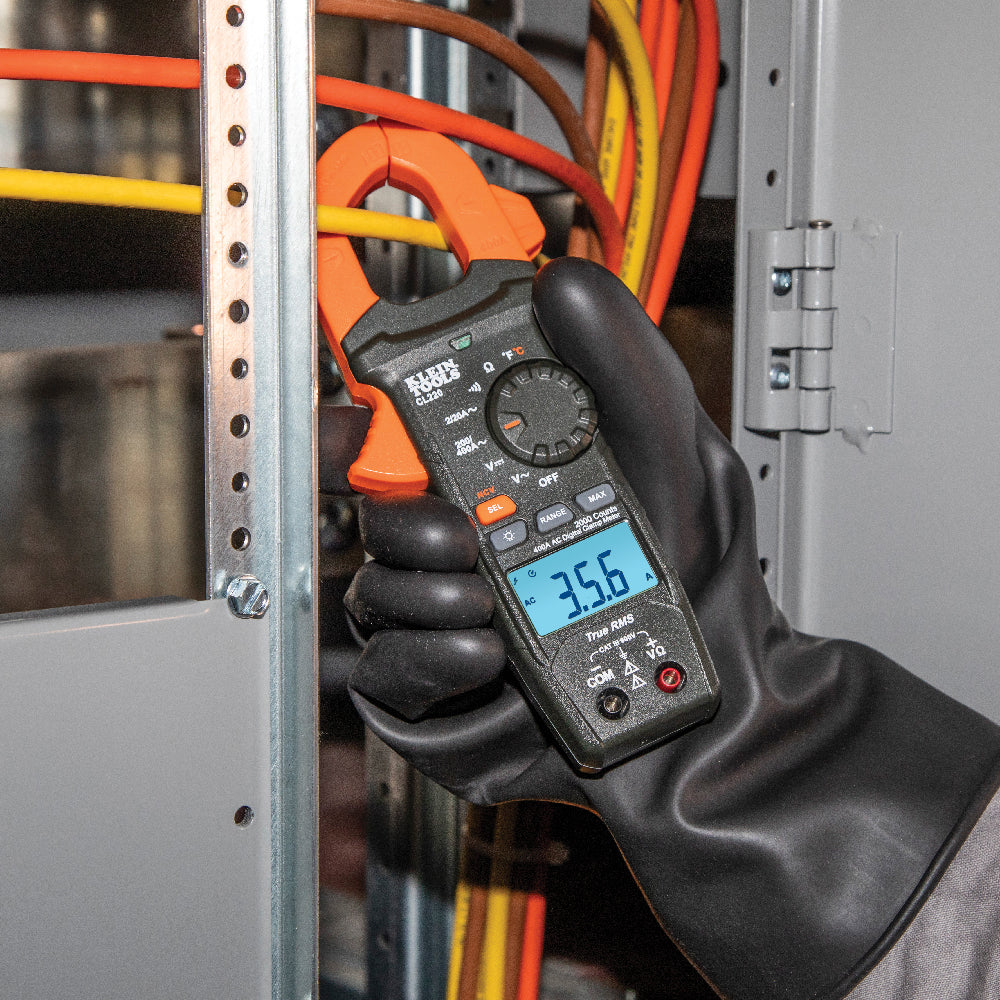 Digital Clamp Meter, AC Auto-Ranging 400 Amp with Temp | CL220 - Cable Connection & Supply