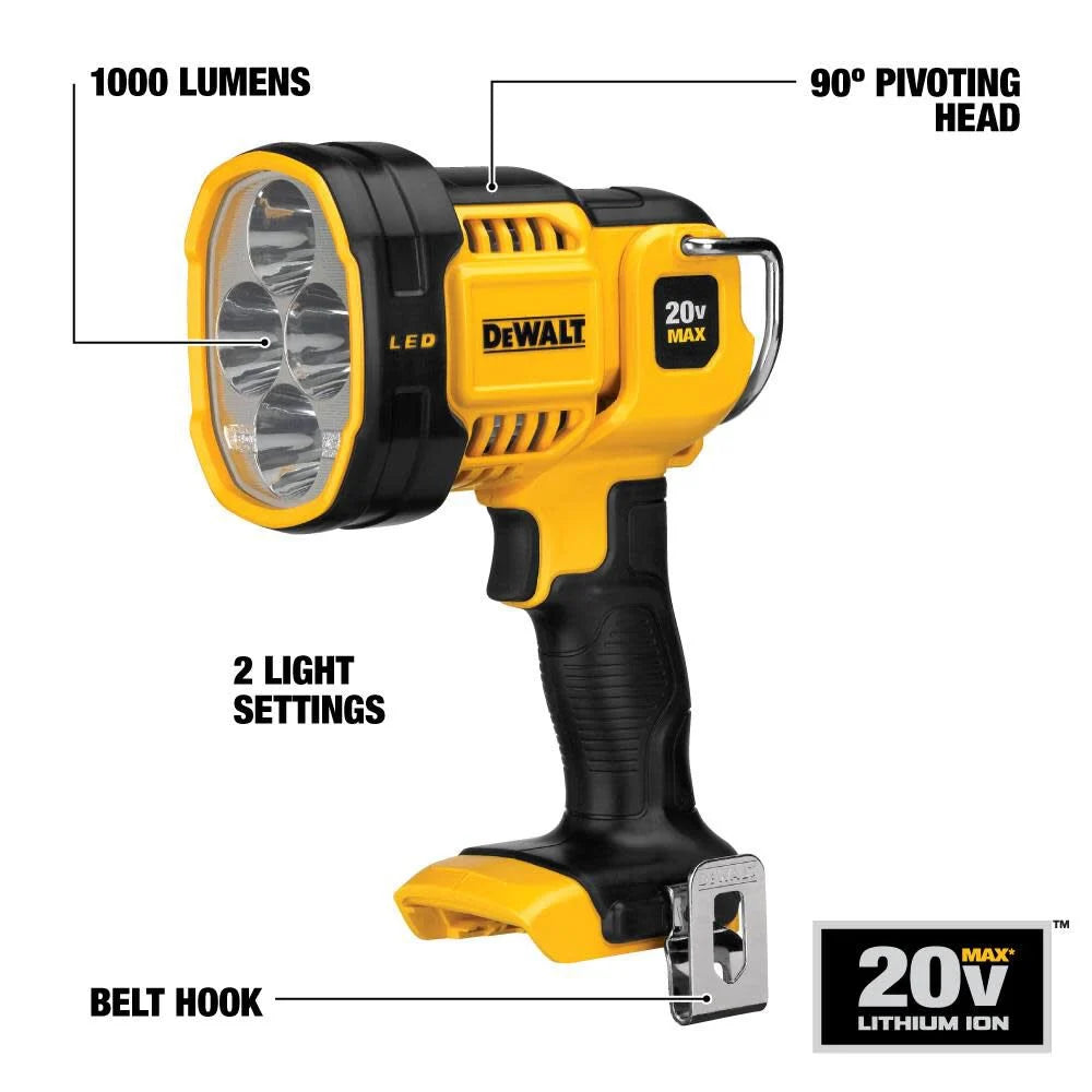DEWALT 20V Jobsite LED Spotlight (Tool Only) | DCL043 - Cable Connection & Supply