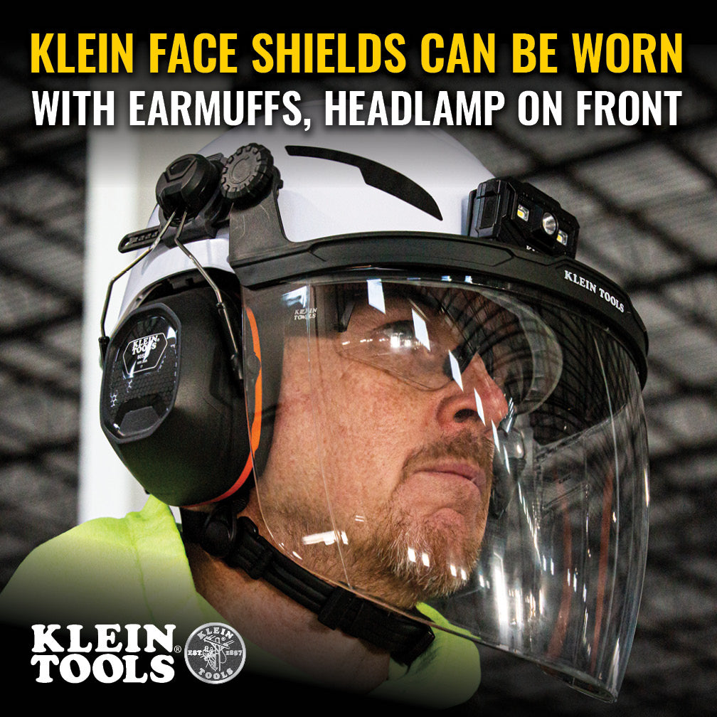 Face Shield, Full Brim Hard Hat, Clear |60528 - Cable Connection & Supply