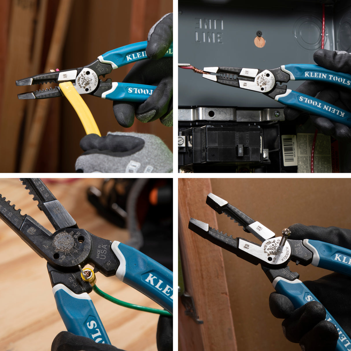 Klein-Kurve® Heavy-Duty Wire Stripper / Cutter / Crimper Multi Tool, 8-20 AWG | K12065CR - Cable Connection & Supply
