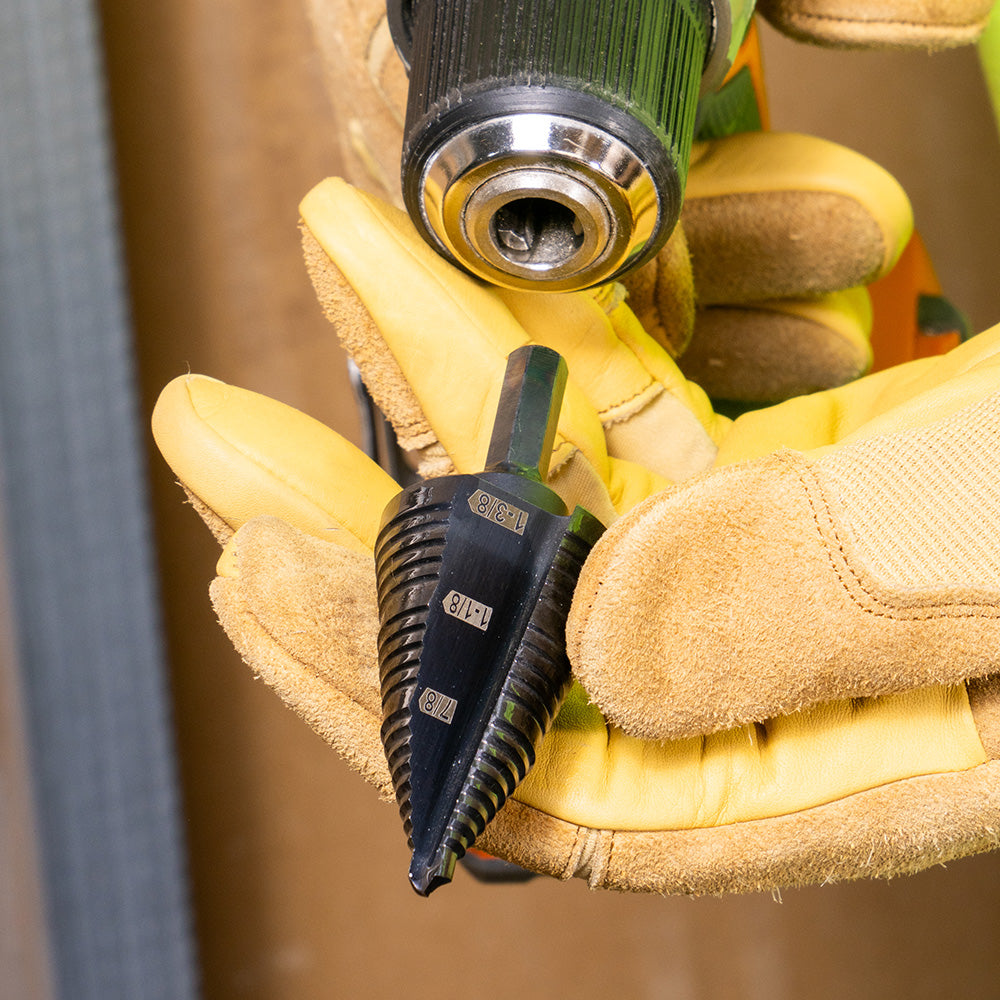 3-Step Drill Bit, 3/8-Inch Hex, Double Straight Flute, 7/8-Inch to 1-3/8-Inch | KTSB15 - Cable Connection & Supply