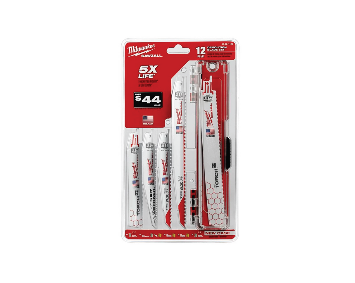 SAWZALL Demolition Wood and Metal Cutting Bi-Metal Reciprocating Blade Set (12-Piece) | 49-22-1129 - Cable Connection & Supply