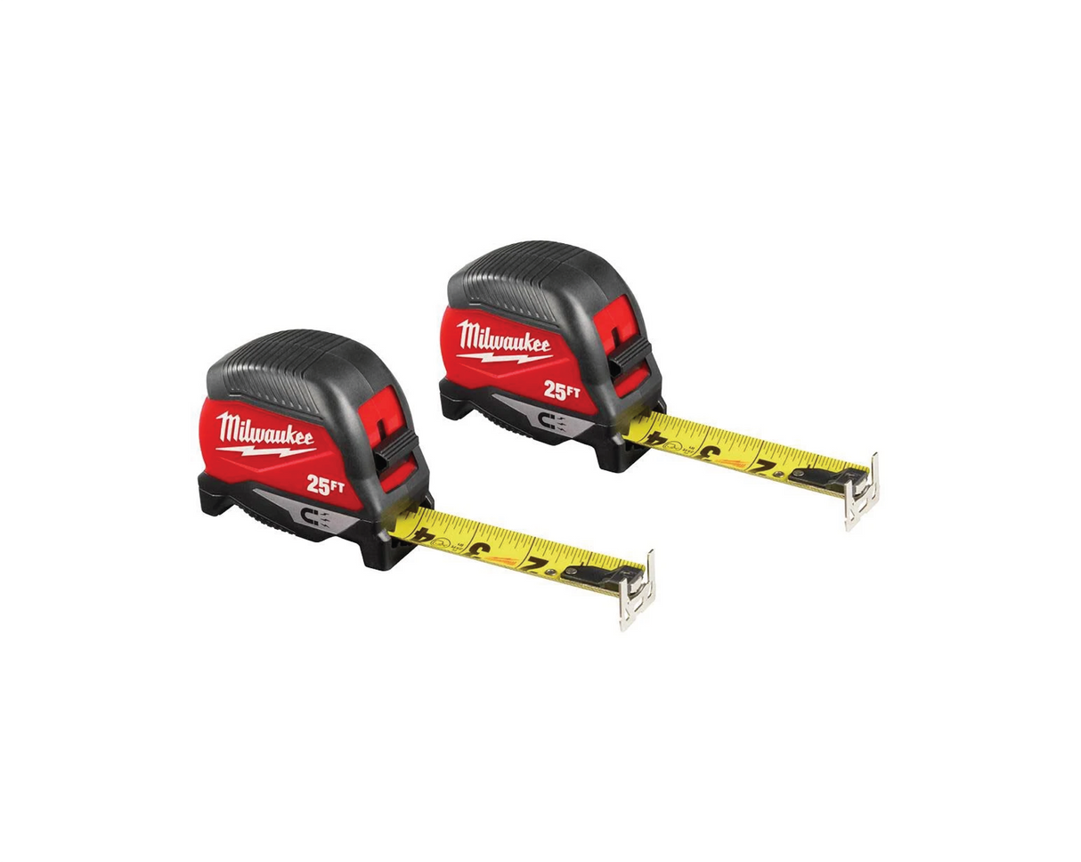 Milwaukee 25 Ft. Magnetic Tape Measure, 2 Pack | 48-22-1025MG - Cable Connection & Supply