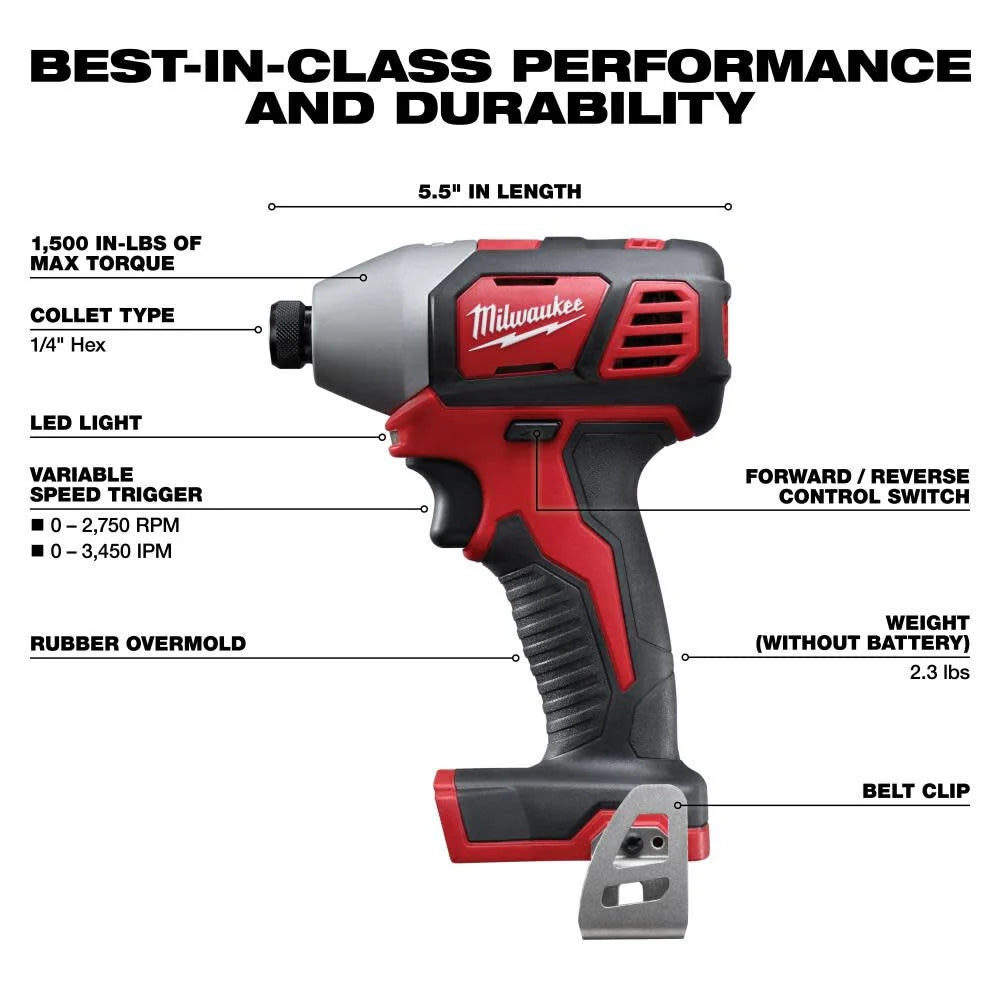 Milwaukee M18 Cordless Lithium-Ion 4-Tool Combo Kit | 2696-24 - Cable Connection & Supply