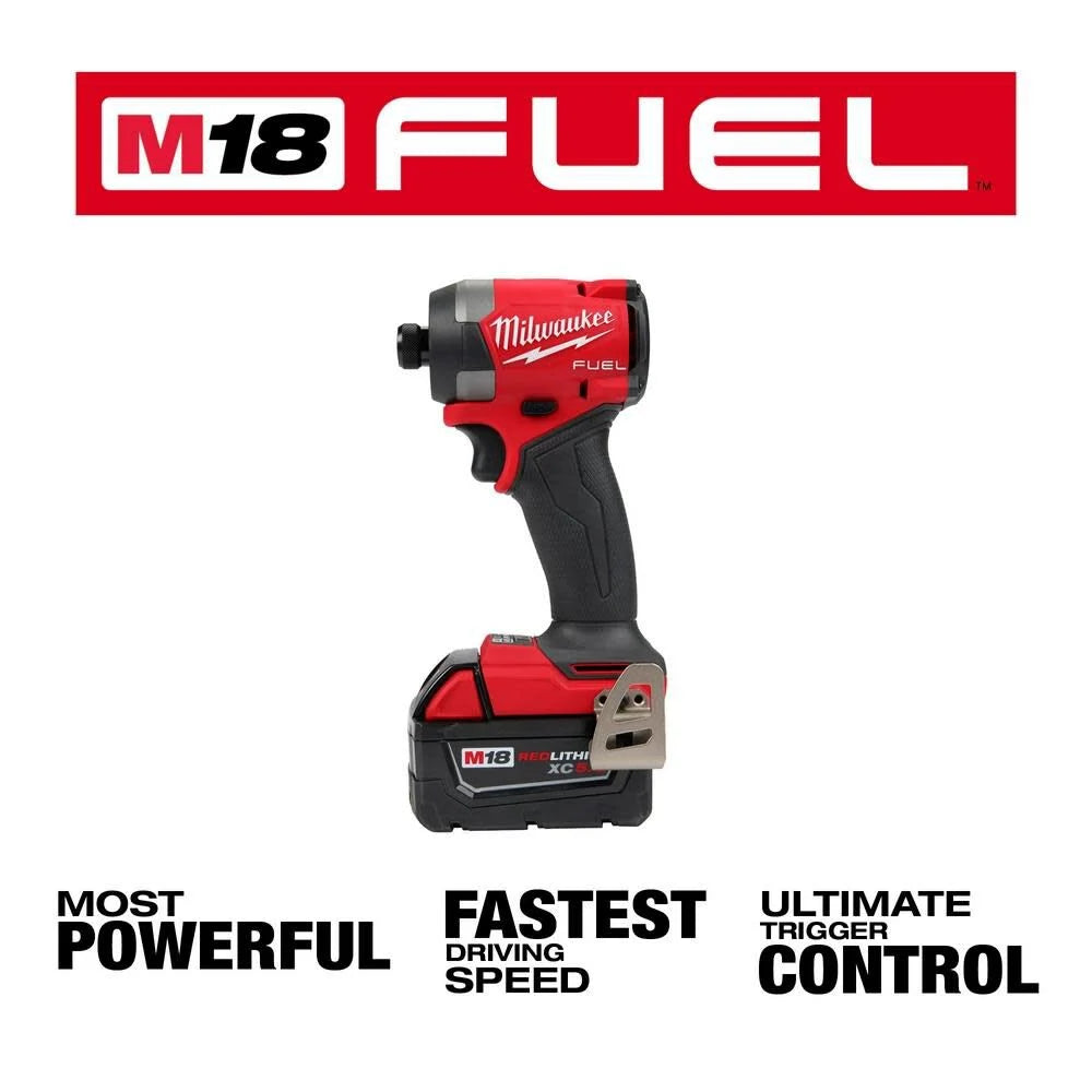M18 FUEL 18V Lithium-Ion Brushless Cordless 1/4 in. Hex Impact Driver Kit with Two 5.0Ah Batteries Charger Hard Case | 2953-22 - Cable Connection & Supply