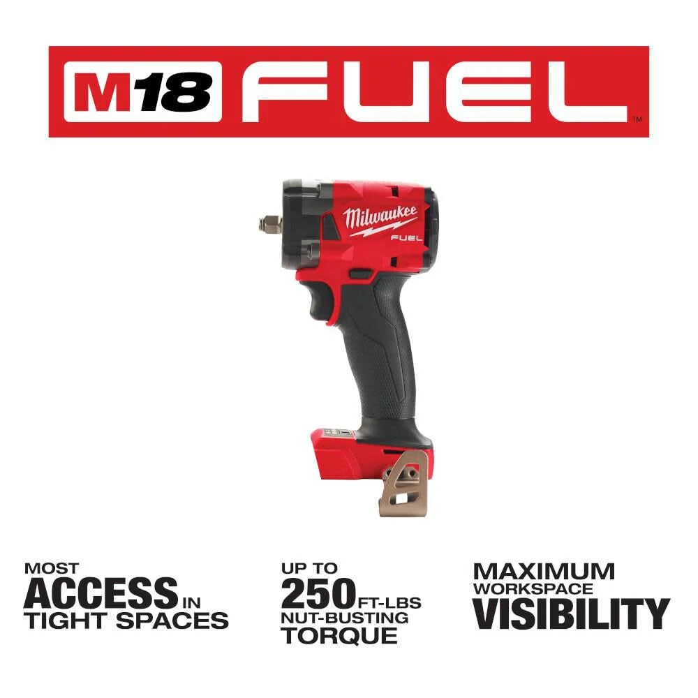 Milwaukee M18 FUEL 3/8 Compact Impact Wrench with Friction Ring (Tool Only) | 2854-20 - Cable Connection & Supply