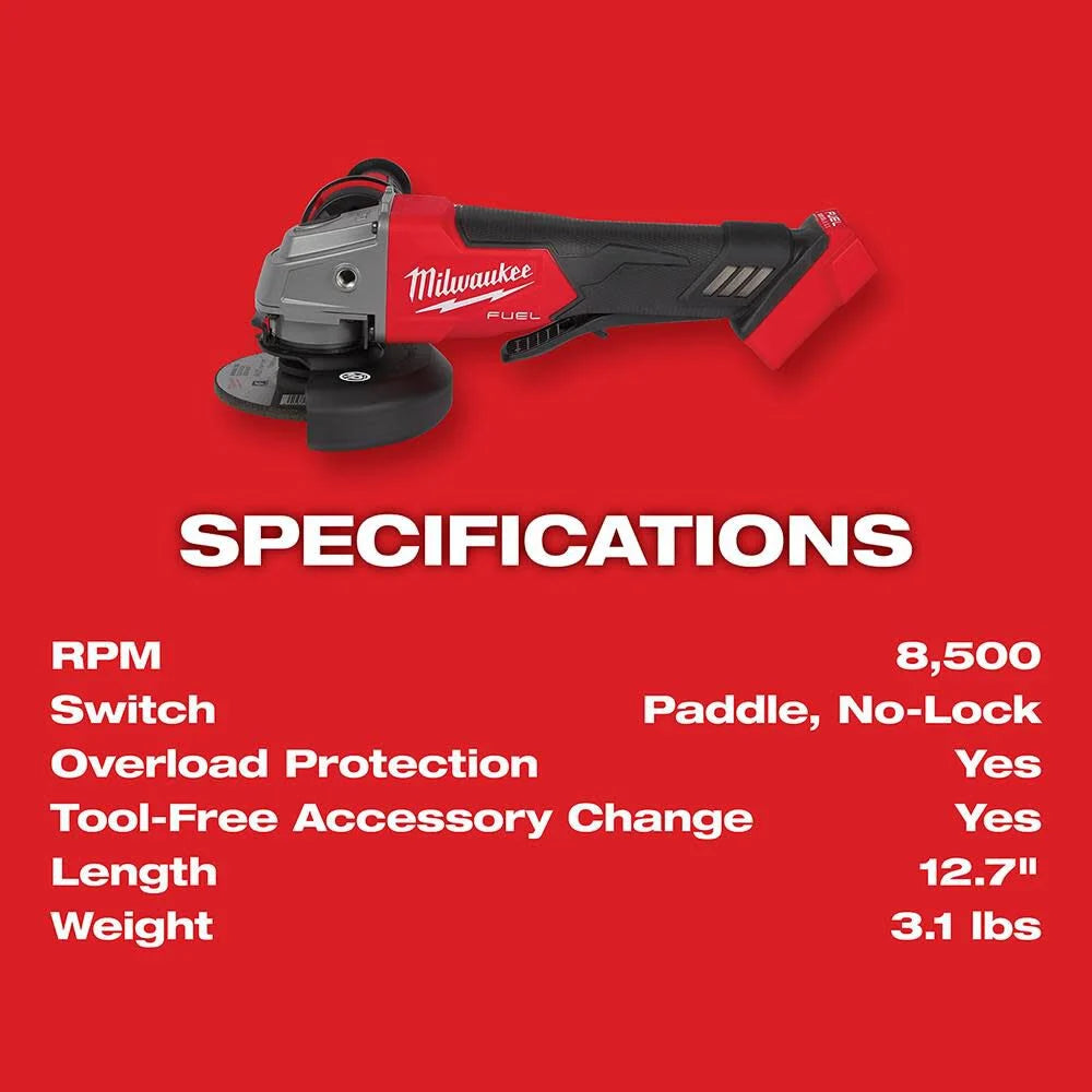 M18 FUEL 18V Lithium-Ion Brushless Cordless 4-1/2 in./5 in. Grinder w/Paddle Switch (Tool-Only) | 2880-20 - Cable Connection & Supply