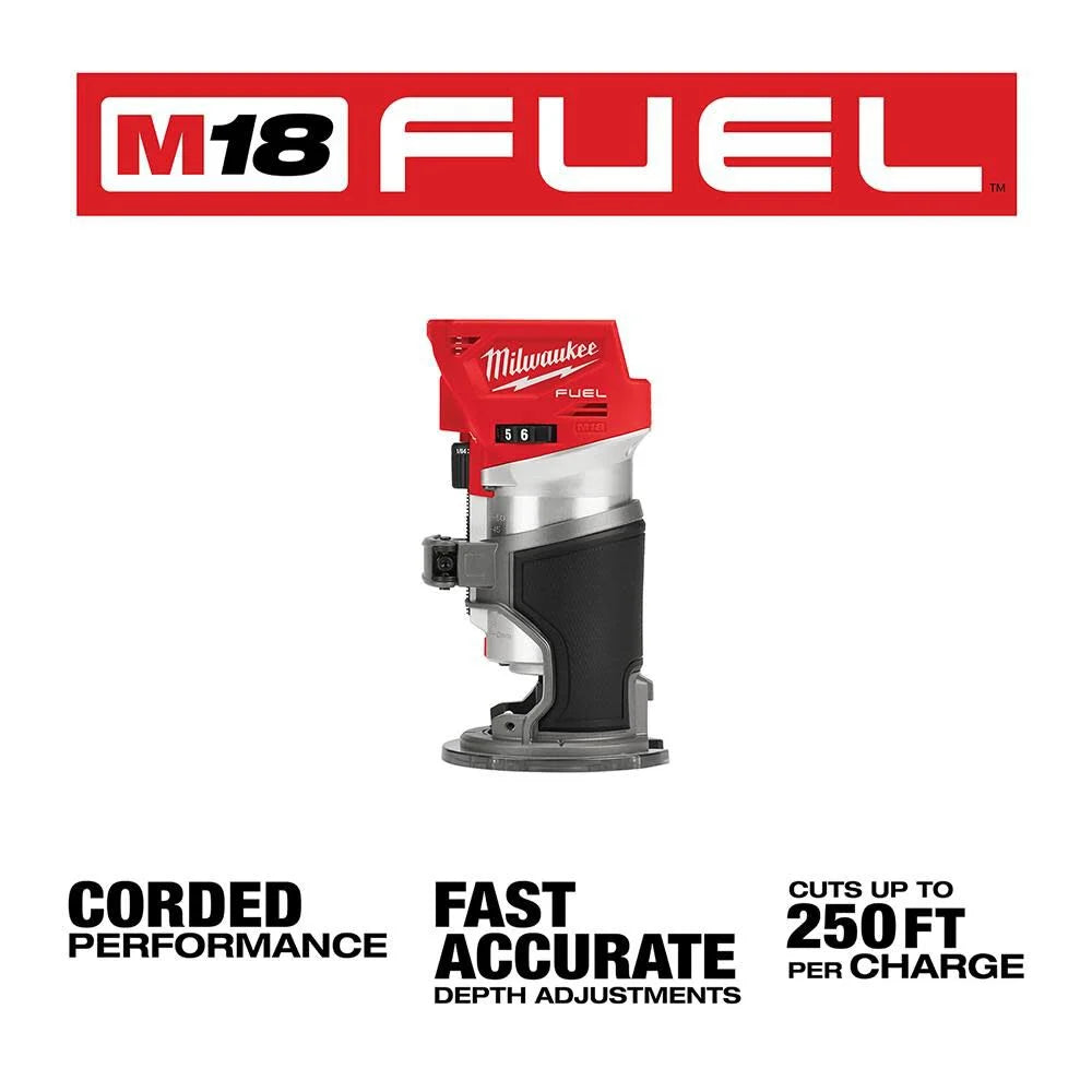 M18 FUEL 18V Lithium-Ion Brushless Cordless Compact Router (Tool-Only) | 2723-20 - Cable Connection & Supply
