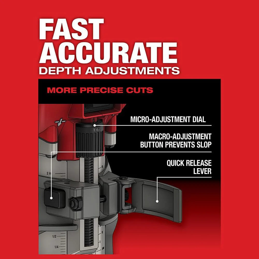 M18 FUEL 18V Lithium-Ion Brushless Cordless Compact Router (Tool-Only) | 2723-20 - Cable Connection & Supply