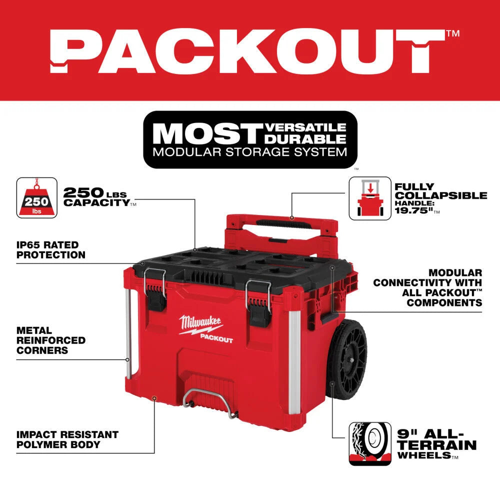 PACKOUT 22 in. Rolling Modular Tool Box LP Handle | 48-22-8427 - Cable Connection & Supply