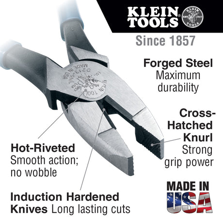 Lineman's Pliers, New England Nose, 9-Inch | D213-9NE - Cable Connection & Supply