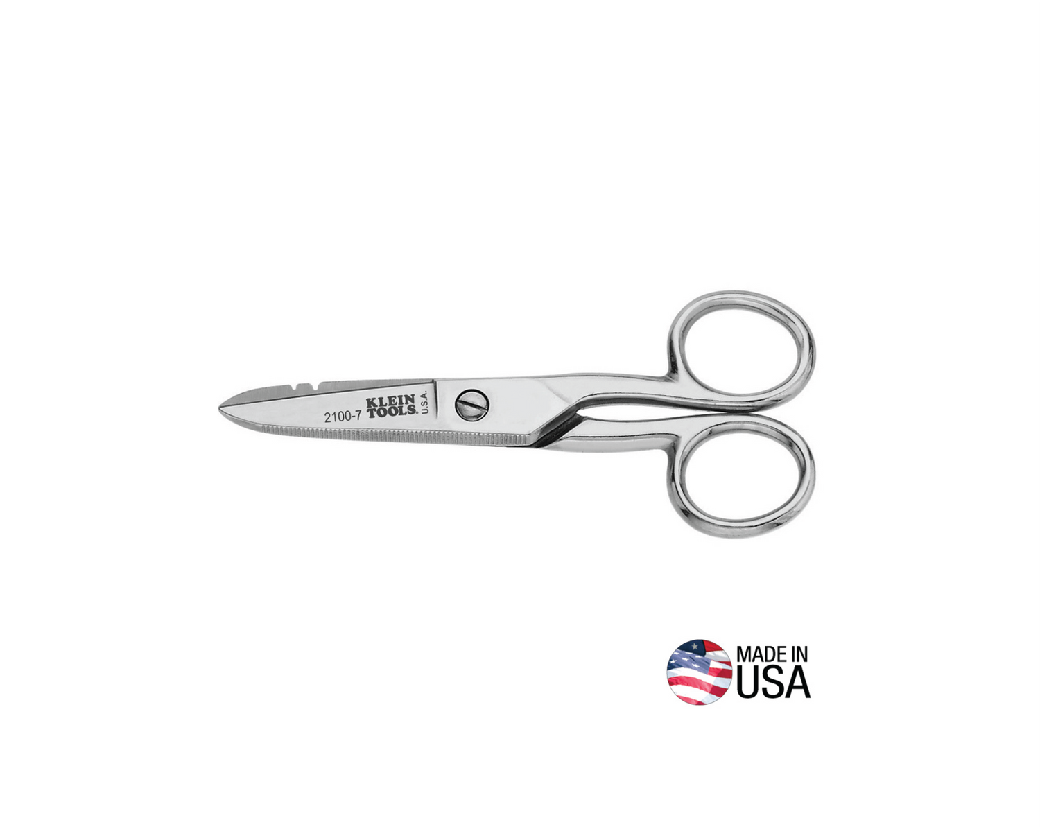 Electrician's Scissors, Nickel Plated | 2100-7 - Cable Connection & Supply 