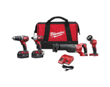 Milwaukee M18 Cordless Lithium-Ion 4-Tool Combo Kit | 2696-24 - Cable Connection & Supply 
