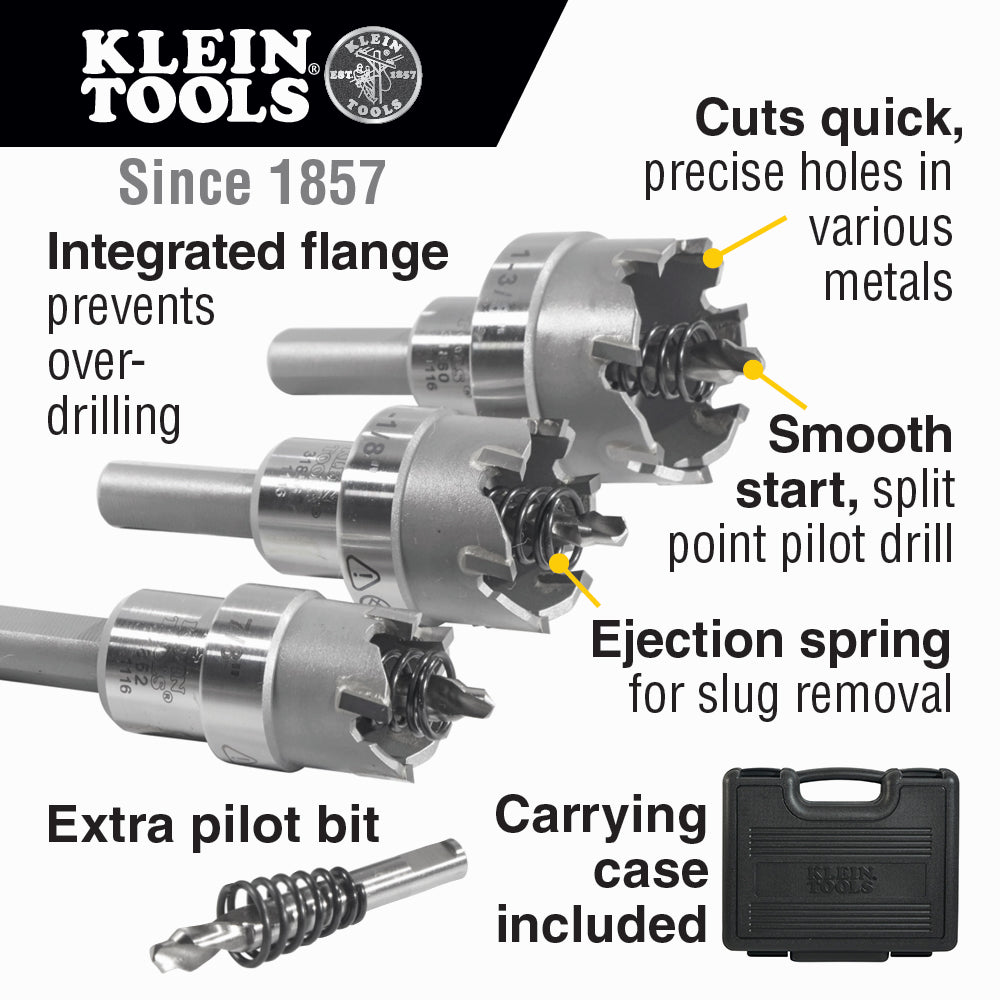 Hole Cutter Kit, Carbide Hole Cutter, 4-Piece | 31872 - Cable Connection & Supply 