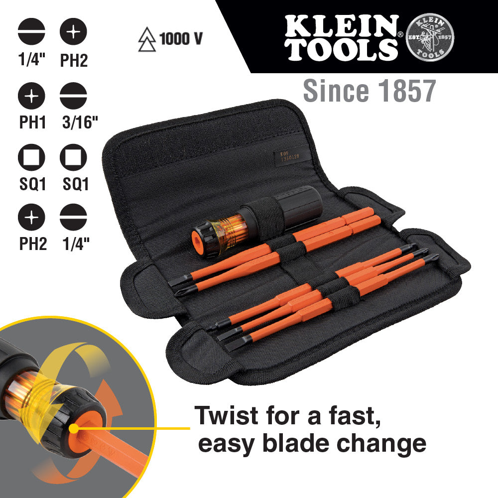 8-in-1 Insulated Interchangeable Screwdriver Set | 32288 - Cable Connection & Supply 