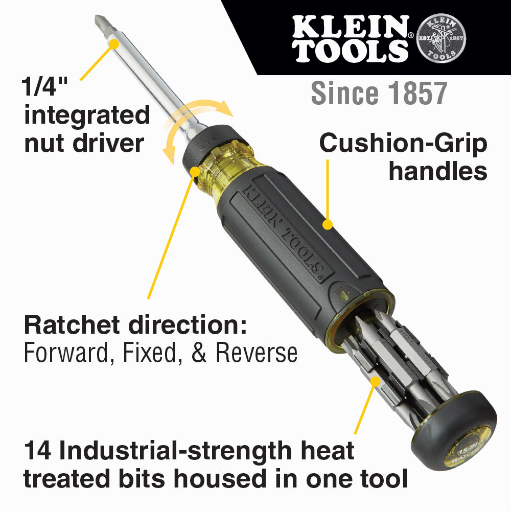 15-in-1 Multi-Bit Ratcheting Screwdriver | 32305 - Cable Connection & Supply 