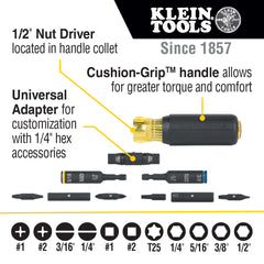 Impact Rated Multi-Bit Screwdriver / Nut Driver, 11-in-1 | 32500HD - Cable Connection & Supply 