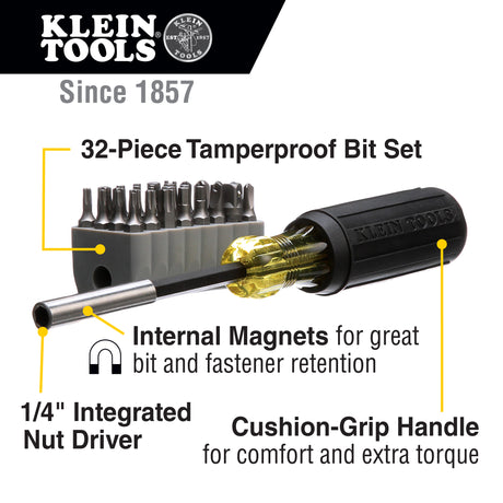 Magnetic Screwdriver with 32 Tamperproof Bits | 32510 - Cable Connection & Supply 