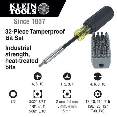 Magnetic Screwdriver with 32 Tamperproof Bits | 32510 - Cable Connection & Supply 