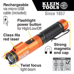 Rechargeable Focus Flashlight with Laser | 56040 - Cable Connection & Supply 