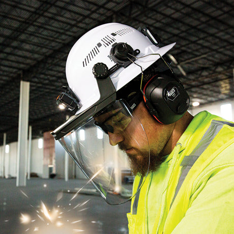 Face Shield, Full Brim Hard Hat, Clear |60528 - Cable Connection & Supply 