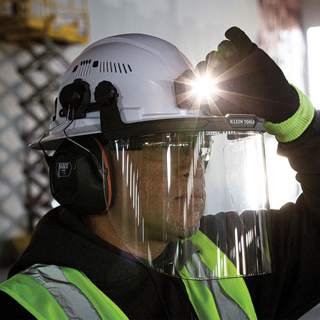 Face Shield, Full Brim Hard Hat, Clear |60528 - Cable Connection & Supply 
