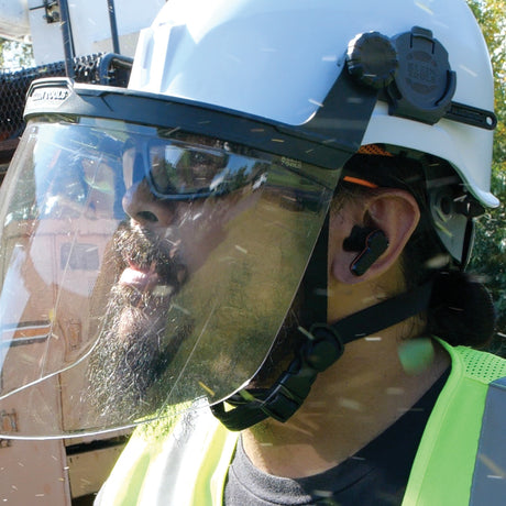 Face Shield, Full Brim Hard Hat, Clear |60528 - Cable Connection & Supply 