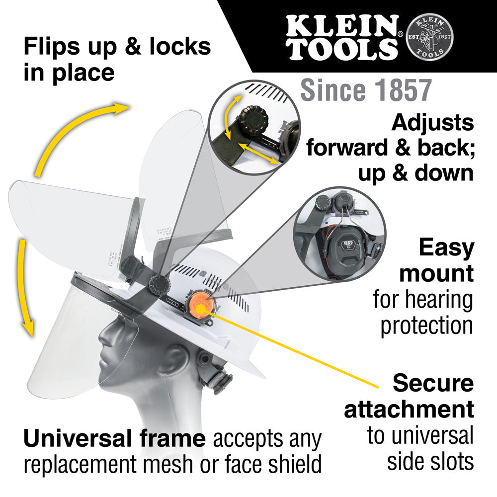 Face Shield, Full Brim Hard Hat, Clear |60528