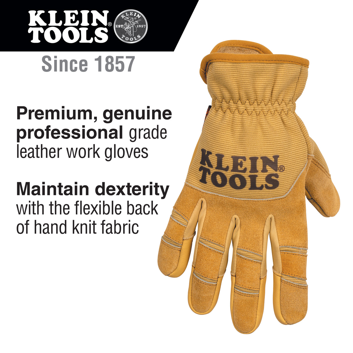 Klein Tools Leather All Purpose Gloves - Cable Connection & Supply 