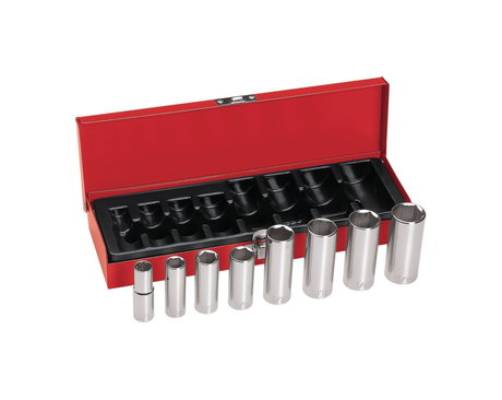 Klein Tools 3/8-Inch Drive Deep Socket Wrench Set, 8-Piece | 65502 - Cable Connection & Supply 